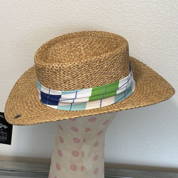 NEW Peter Grimm Straw Hat Natural Vacation Sun Farm Beach One Size Unisex - Picture 2 of 7